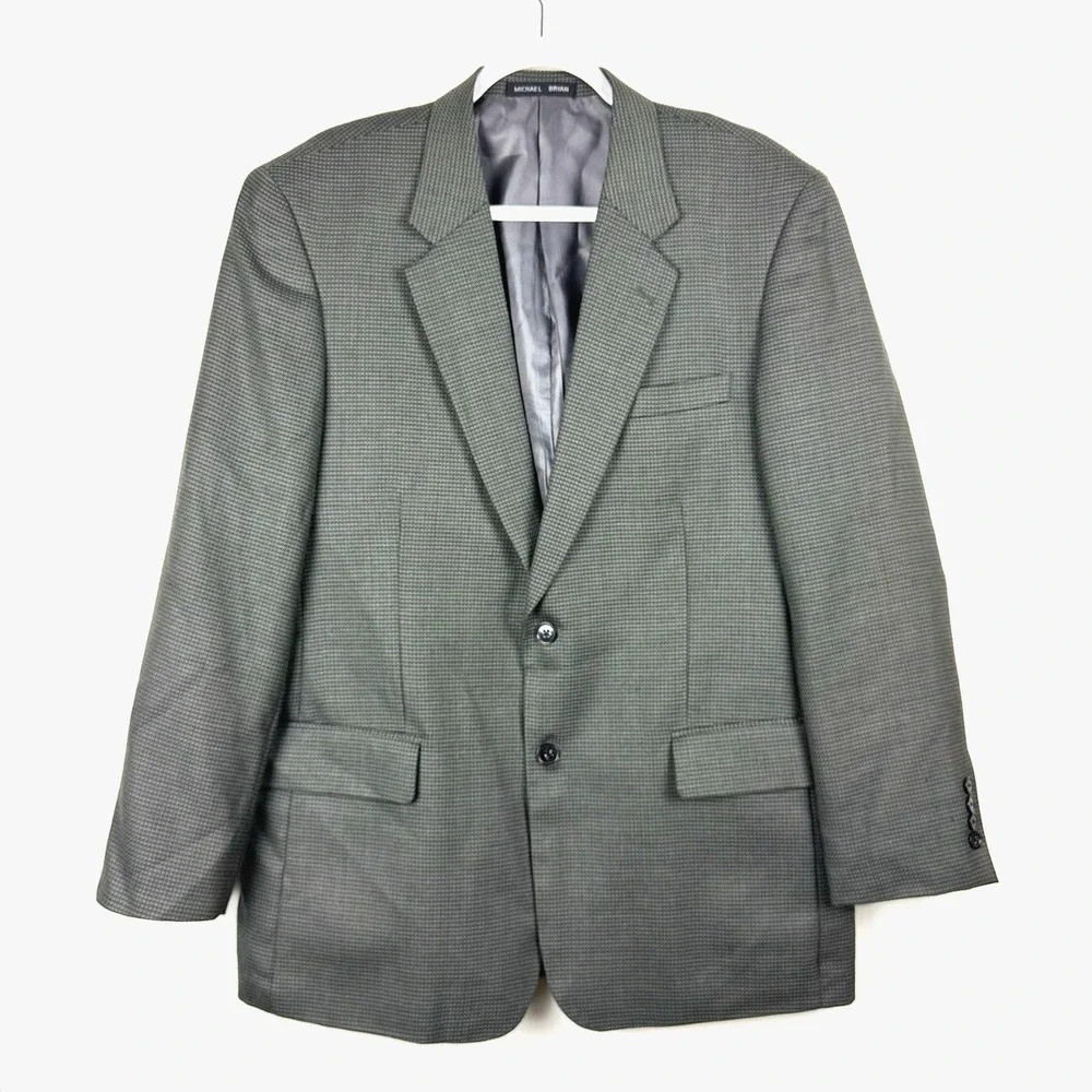 Michael‎ Brian Blazer Men's 42L Gray Sport Coat 2 Button